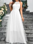 kf-S8686bf73ca9546beac8ee4985a920587E-Elegant-Chiffon-Wedding-Dresses-Beach-Applique-Lace-Bride-Gown-Halter-Neck-Boho-Princess-Party-Gowns-Lace